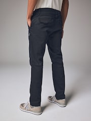 Black Slim Fit Zip Detail Stretch Trousers - Image 4 of 11