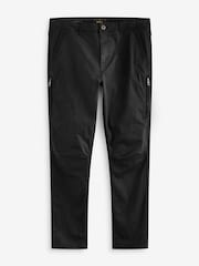 Black Slim Fit Zip Detail Stretch Trousers - Image 7 of 11