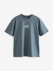 أزرق/أحمر/بيج فاتح - Graphic 100% Cotton T-Shirts 3 Pack - صورة 10 من 12