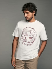 أزرق/أحمر/بيج فاتح - Graphic 100% Cotton T-Shirts 3 Pack - صورة 2 من 12