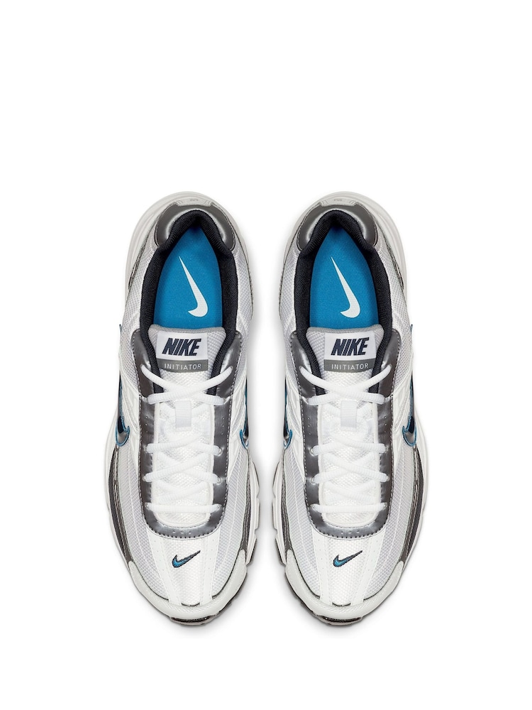 Nike White/Blue Initiator Trainers - Image 7 of 14