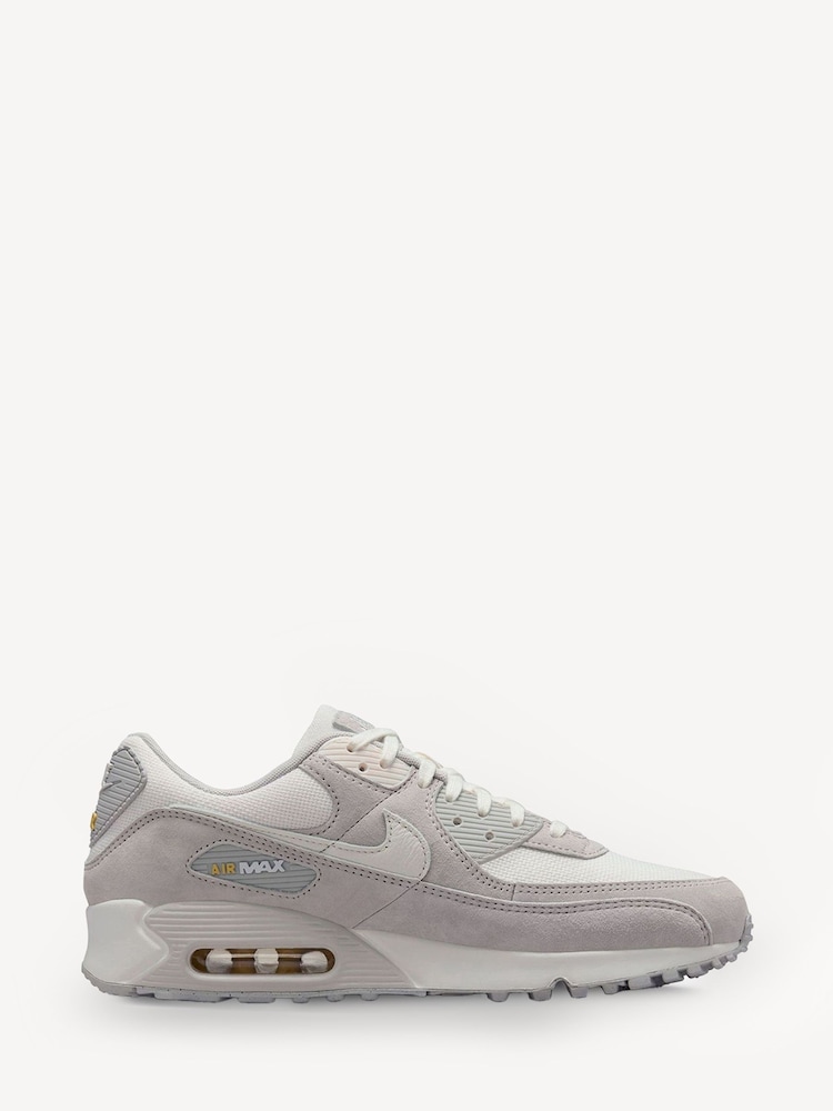 Nike Grey/White Air Max 90 Trainers - Image 1 of 9