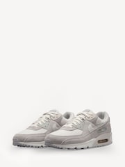Nike Grey/White Air Max 90 Trainers - Image 3 of 9
