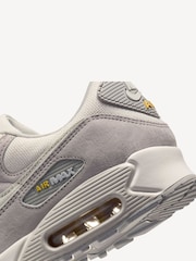 Nike Grey/White Air Max 90 Trainers - Image 7 of 9