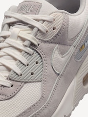 Nike Grey/White Air Max 90 Trainers - Image 8 of 9