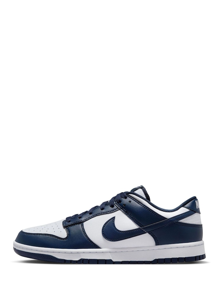 Nike Navy/White Dunk Low Retro Trainers - Image 2 of 10