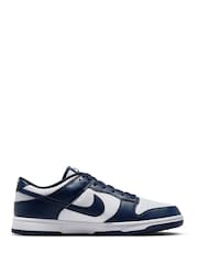 Nike Navy/White Dunk Low Retro Trainers - Image 4 of 10