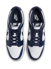 Nike Navy/White Dunk Low Retro Trainers - Image 7 of 10