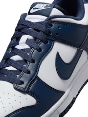 Nike Navy/White Dunk Low Retro Trainers - Image 8 of 10