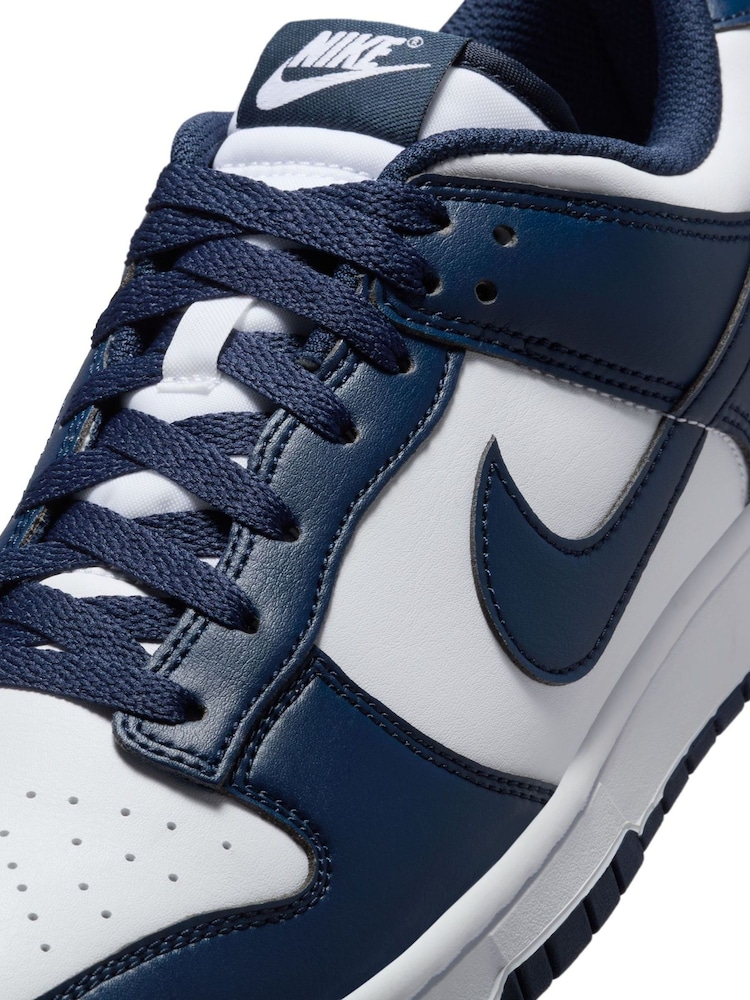 Marine/Blanc - Nike Dunk Low Trainers - Image 8 of 10
