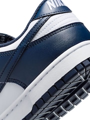 Nike Navy/White Dunk Low Retro Trainers - Image 9 of 10