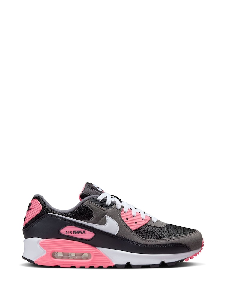 Nike Pink/Black Air Max 90 Trainers - Image 1 of 10