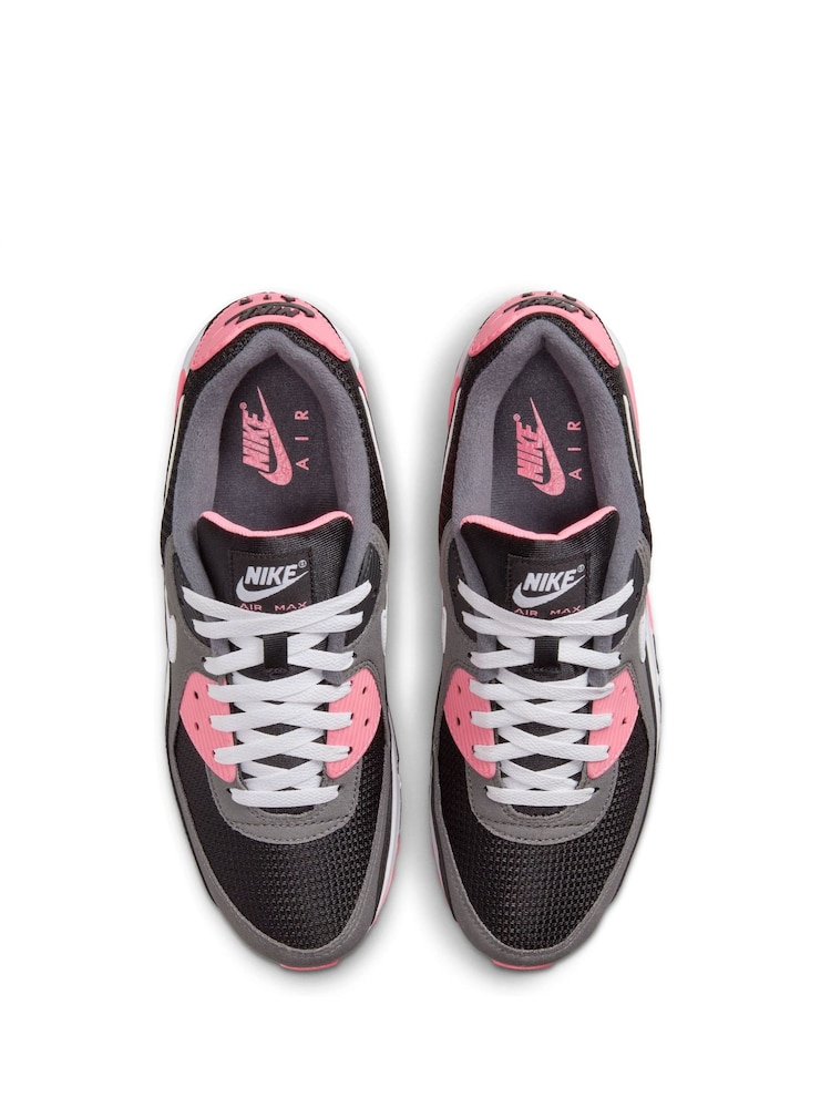 Nike Pink/Black Air Max 90 Trainers - Image 10 of 10