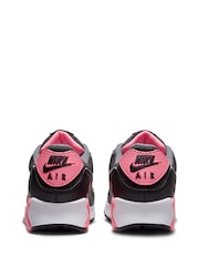 Nike Pink/Black Air Max 90 Trainers - Image 3 of 10