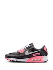 Nike Pink/Black Air Max 90 Trainers - Image 5 of 10
