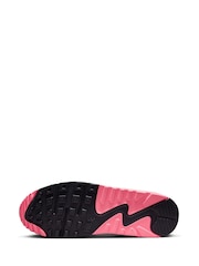 Nike Pink/Black Air Max 90 Trainers - Image 7 of 10