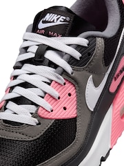Nike Pink/Black Air Max 90 Trainers - Image 8 of 10