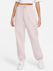 Nike Pale Pink Phoenix Fleece High-Waisted Oversized Joggers - Image 1 of 8
