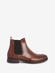 Braun - Jack & Jones Chelsea-Stiefel aus Leder - Bild 1 von 7