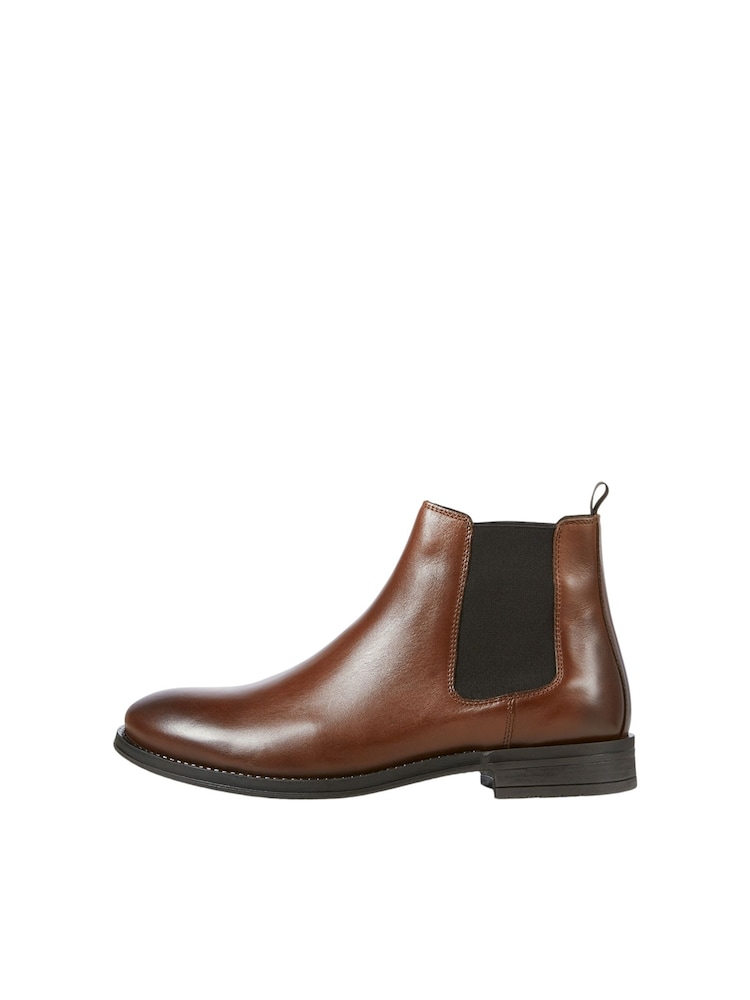 Braun - Jack & Jones Chelsea-Stiefel aus Leder - Bild 2 von 7 Braun - Jack & Jones Chelsea-Stiefel aus Leder - Bild 2 von 7