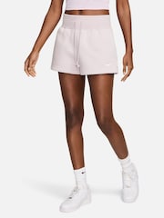 Nike Pale Pink Phoenix Fleece High Waisted Shorts - Image 1 of 8