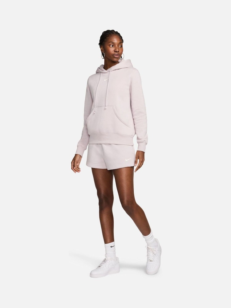 Nike Pale Pink Phoenix Fleece High Waisted Shorts - Image 2 of 8