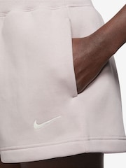 Nike Pale Pink Phoenix Fleece High Waisted Shorts - Image 5 of 8