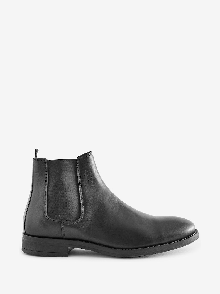 Schwarz - Jack & Jones Chelsea-Stiefel aus Leder - Bild 1 von 7 Schwarz - Jack & Jones Chelsea-Stiefel aus Leder - Bild 1 von 7