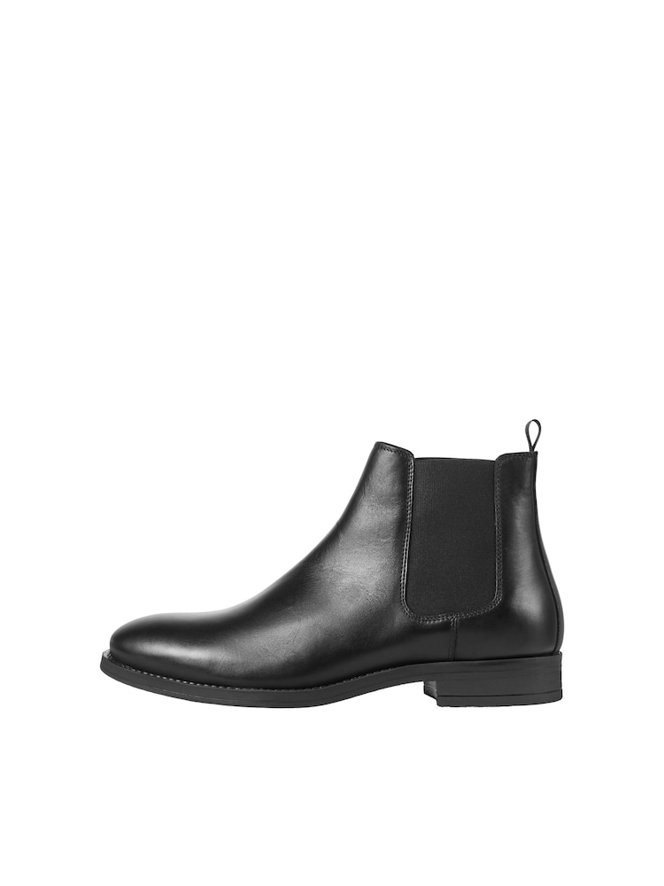 Schwarz - Jack & Jones Chelsea-Stiefel aus Leder - Bild 2 von 7 Schwarz - Jack & Jones Chelsea-Stiefel aus Leder - Bild 2 von 7