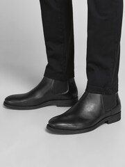 Schwarz - Jack & Jones Chelsea-Stiefel aus Leder - Bild 7 von 7