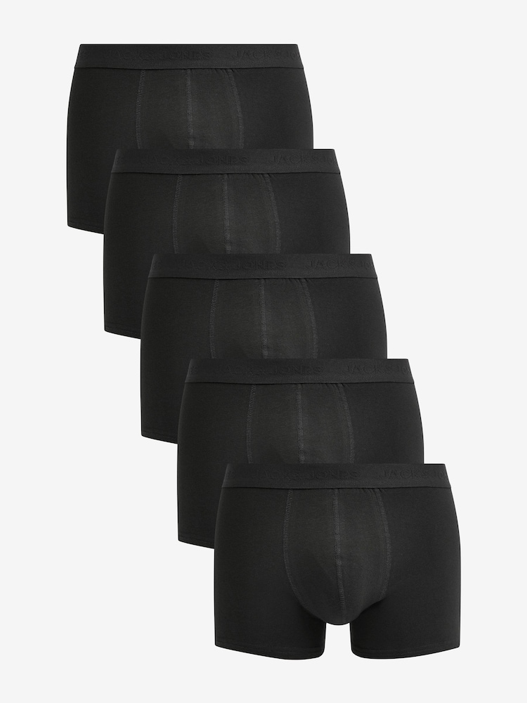JACK & JONES Black Boxer Shorts 5 Pack - Image 1 of 6 JACK & JONES Black Boxer Shorts 5 Pack - Image 1 of 6