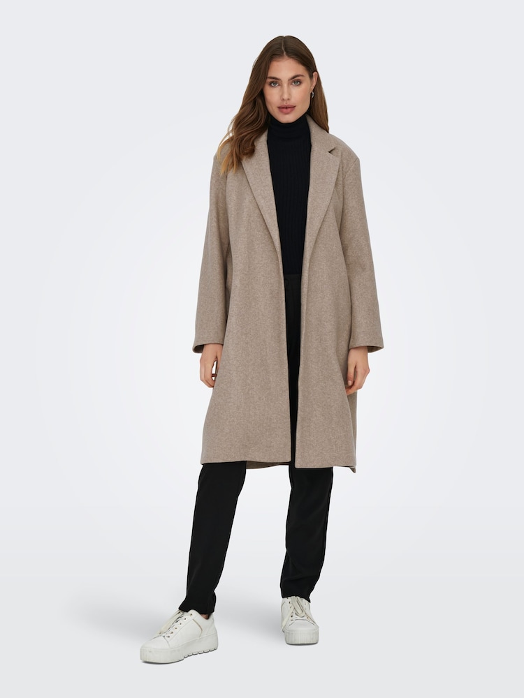 ONLY Brown Tailored Belted Wrap Coat - Image 2 of 8