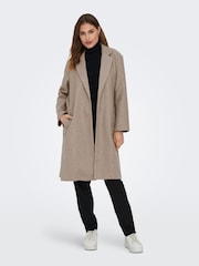 ONLY Brown Tailored Belted Wrap Coat - Image 4 of 8
