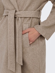 ONLY Brown Tailored Belted Wrap Coat - Image 6 of 8