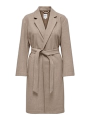 ONLY Brown Tailored Belted Wrap Coat - Image 7 of 8