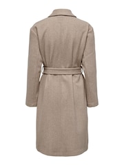 ONLY Brown Tailored Belted Wrap Coat - Image 8 of 8