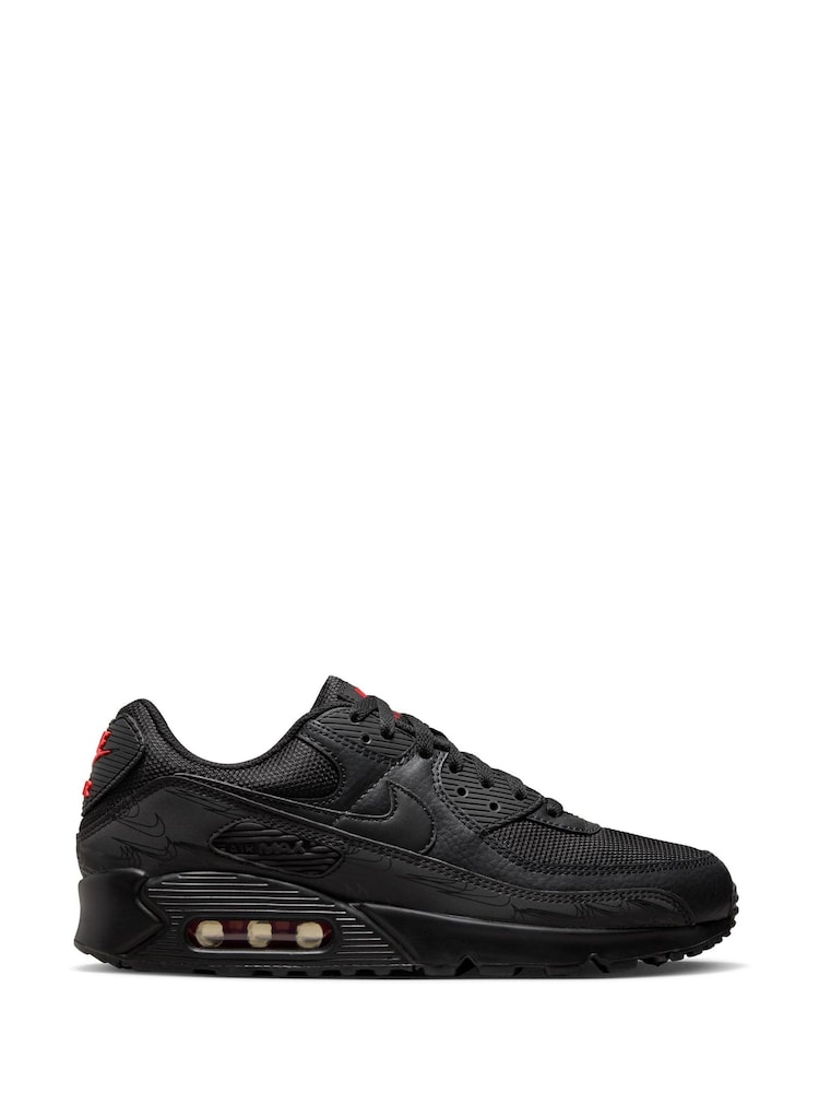 Nike Black/Grey Air Max 90 Trainers - Image 1 of 10