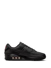 Nike Black/Grey Air Max 90 Trainers - Image 3 of 10