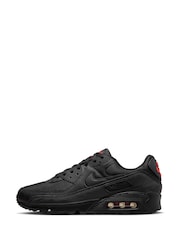 Nike Black/Grey Air Max 90 Trainers - Image 4 of 10