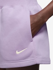 Nike Lilac Purple Phoenix Fleece High Waisted Shorts - Image 4 of 4