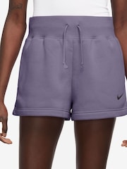 Nike Purple Phoenix Fleece High Waisted Shorts - Image 1 of 4