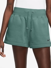 Nike Green Phoenix Fleece High Waisted Shorts - Image 1 of 4