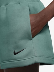 Nike Green Phoenix Fleece High Waisted Shorts - Image 4 of 4