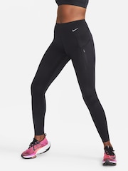 Nike Black Go Firm Support Mid Rise Full Length Leggings with Pockets - Image 1 of 10