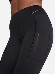 Nike Black Go Firm Support Mid Rise Full Length Leggings with Pockets - Image 5 of 10