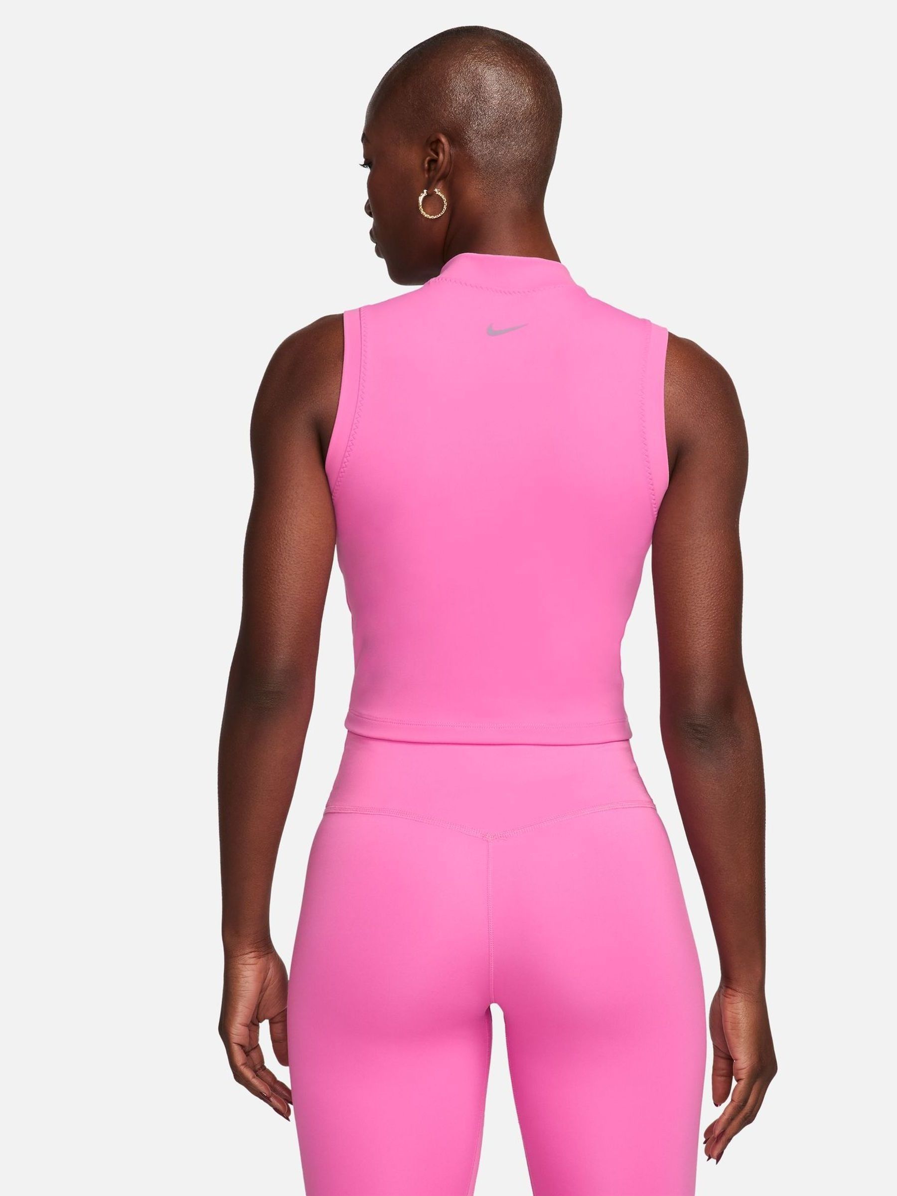 Buy Nike Pink One Dri-FIT Mock Neck Cropped Tank Top from
