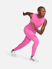Nike Pink One Dri-FIT Mock Neck Cropped Tank Top - Image 3 of 9