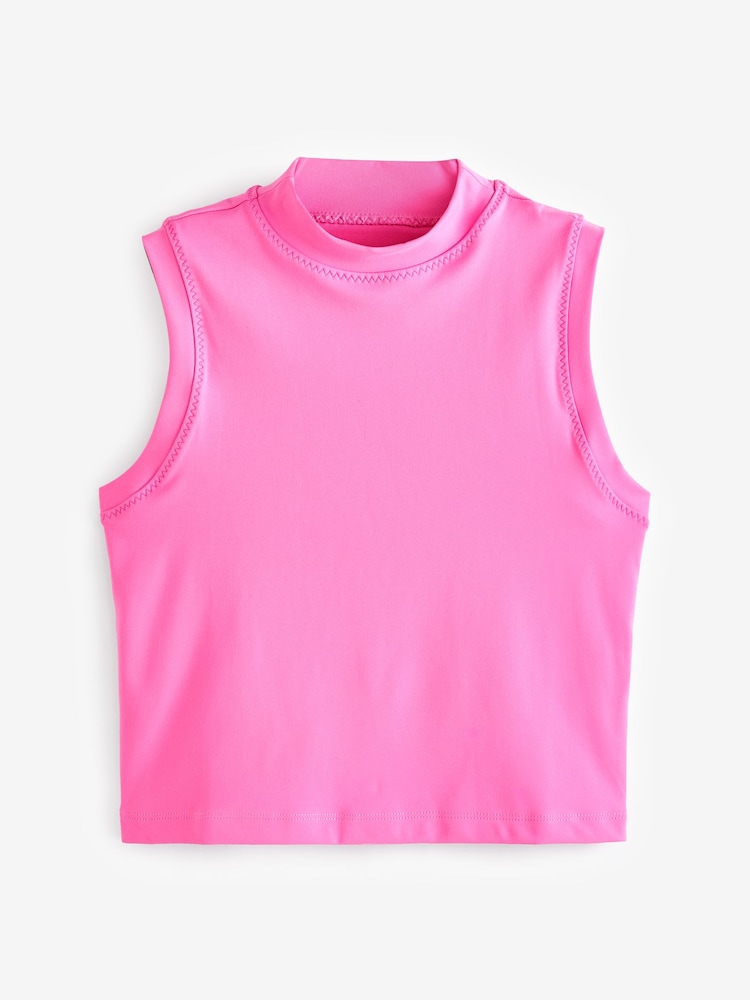 Buy Nike Pink One Dri-FIT Mock Neck Cropped Tank Top from Next Germany
