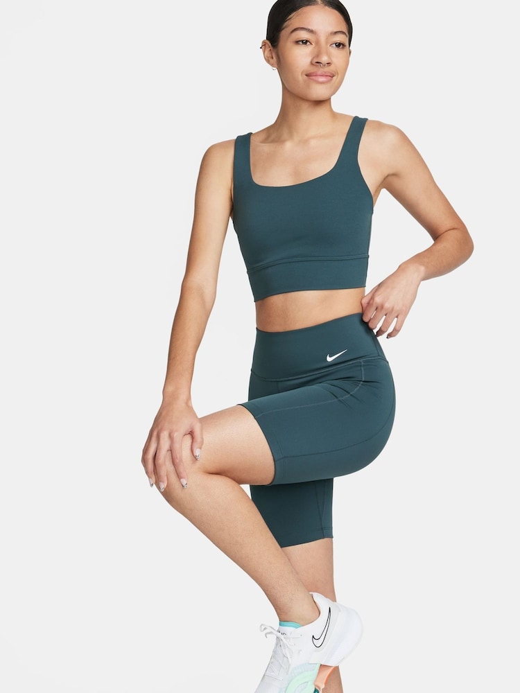 Nike Green Leak Protection Mid Rise 7 Biker Shorts - Image 1 of 16