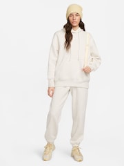 Nike Light Wood Natural Oversized Sportswear Phoenix Fleece Mini Swoosh Pullover Hoodie - Image 3 of 10